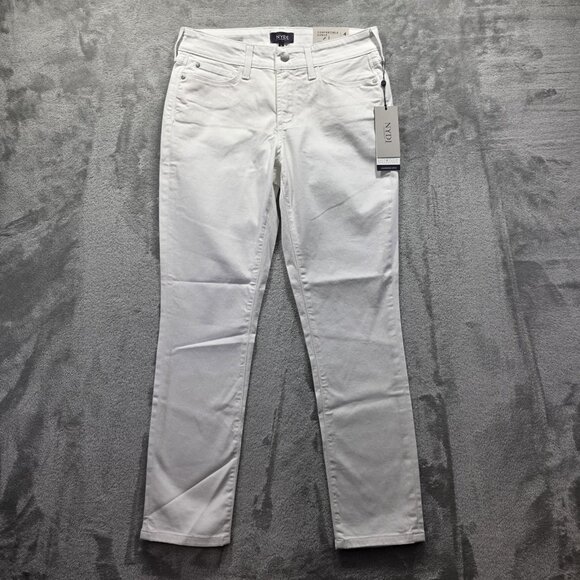 NYDJ Jeans Womens 4 Optic White Alina Convertible Ankle Lift Tuck Stretch Denim - Picture 1 of 16